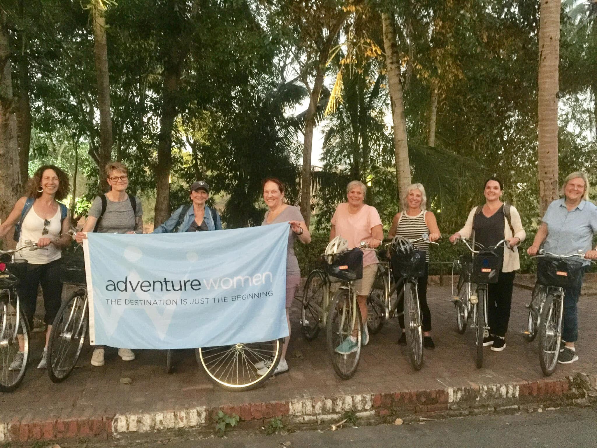 Community gathering with visitors