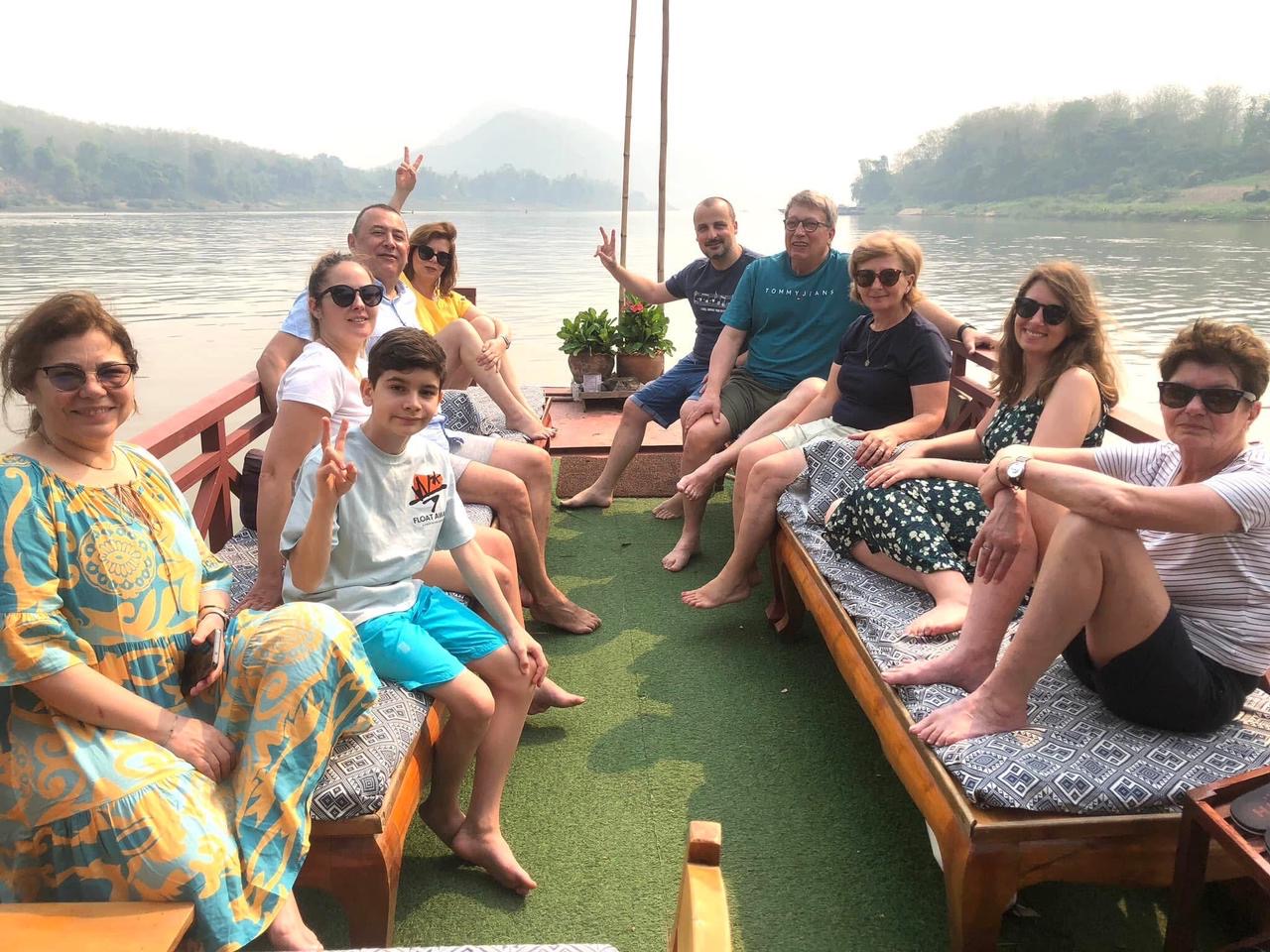 Traditional boat experience with travelers
