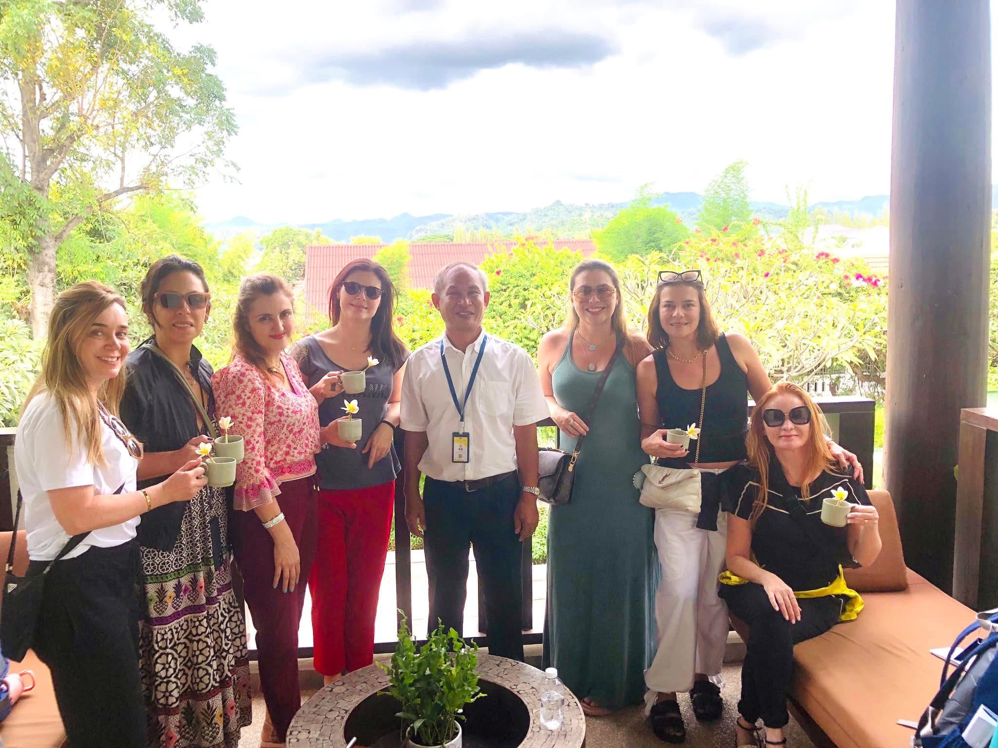 Group exploration at scenic location