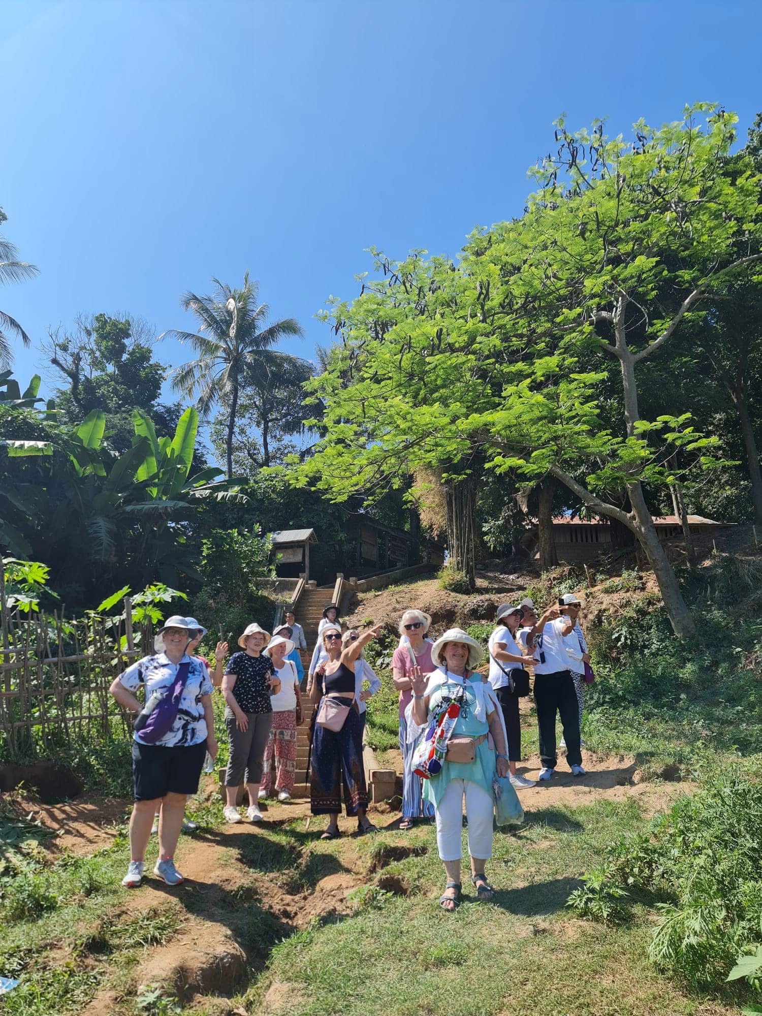 Nature trekking adventure with tourists